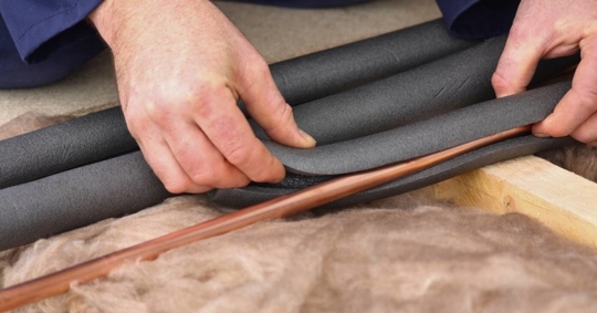 Insulating copper pipes