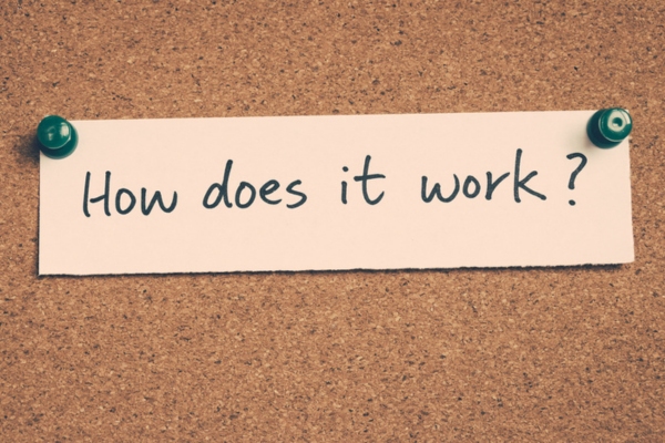 how does it work written on paper pinned on a corkboard