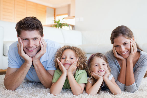 family feeling comfortable due to their new variable-speed air conditioner