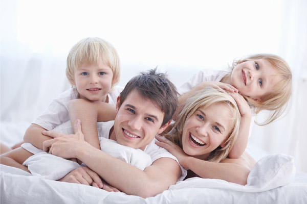 image of a happy family with new air conditioning unit