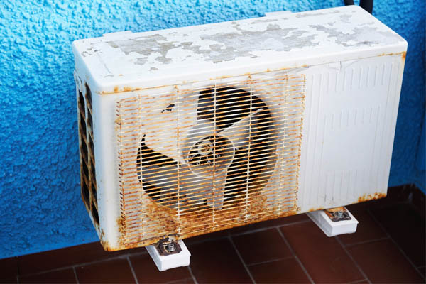 rusty ductless condenser unit